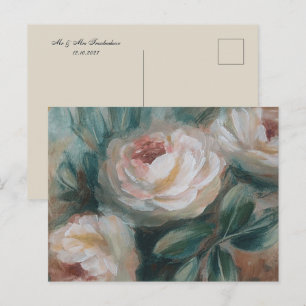 Cartes Pour Fêtes Annuelles Roses blanches "Merci"
