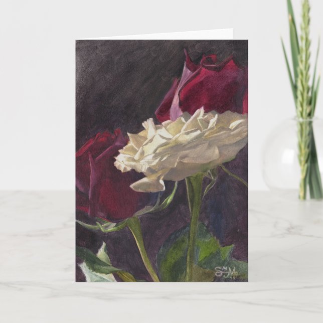 Cartes Pour Fêtes Annuelles Roses de Noël (Devant)