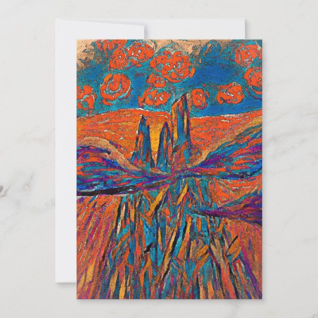 Cartes Pour Fêtes Annuelles Roses impressionnants dans le ciel (Devant)