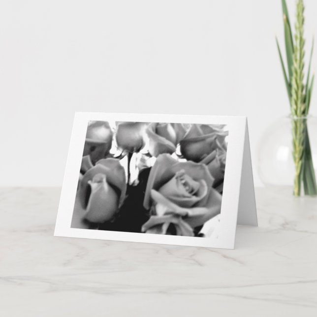 Cartes Pour Fêtes Annuelles Roses noirs et blancs de Valentine (Devant)