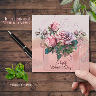 Cartes Pour Fêtes Annuelles Roses roses dans l'enveloppe   Bonne Journée des F