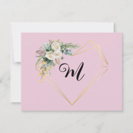 Cartes Pour Fêtes Annuelles Roses roses roses blanches vintages Monogramme de 