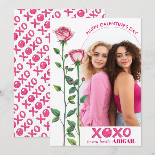 Cartes Pour Fêtes Annuelles Roses roses roses, XOXO Arc photo de la Saint-Gale