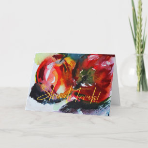 Cartes Pour Fêtes Annuelles Rosh Hashanah Apple Peinture