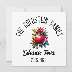 Cartes Pour Fêtes Annuelles Rosh Hashanah Nouvel An juif Nom personnalisé Ho