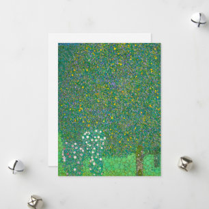 Cartes Pour Fêtes Annuelles Rosiers sous les arbres par Après Gustav Klimt