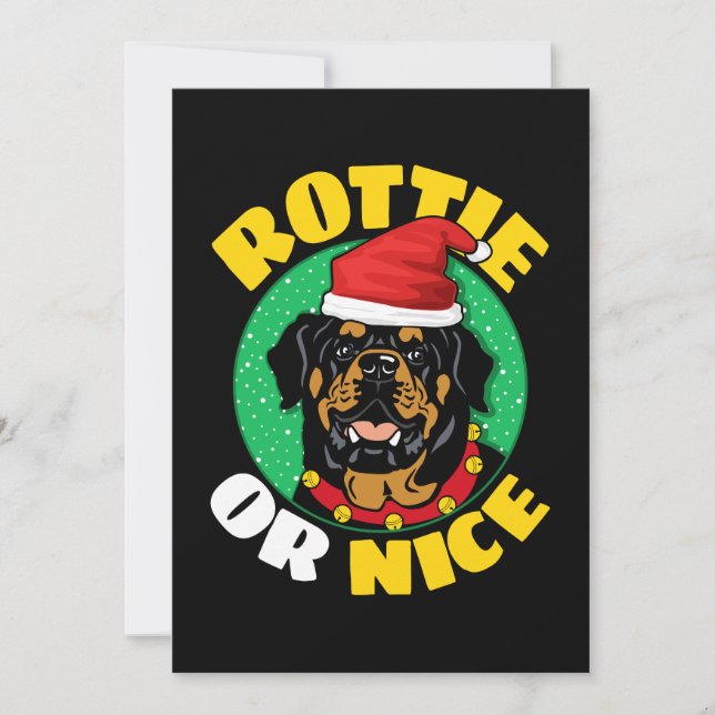 Cartes Pour Fêtes Annuelles Rottie ou Joyeux Noël Rottweiler (Devant)