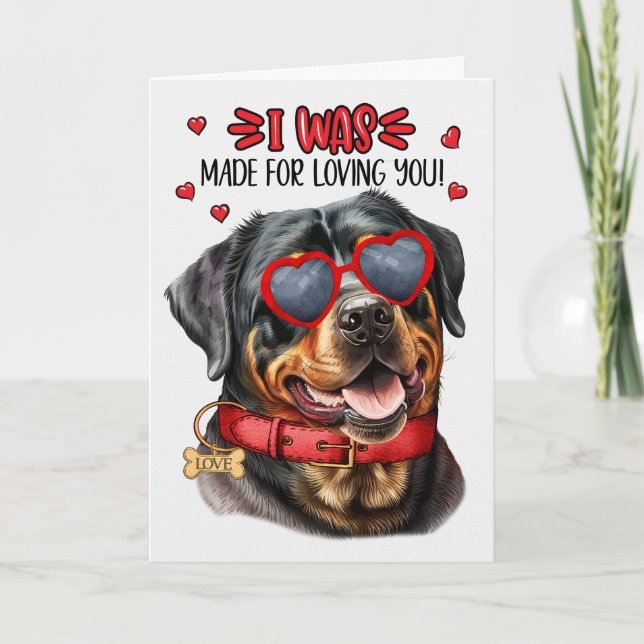 Cartes Pour Fêtes Annuelles Rottweiler fait pour vous aimer Valentine (Devant)