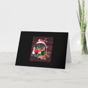 Cartes Pour Fêtes Annuelles Rottweiler Lumières de Noël Sweat Ugly Chien Amour
