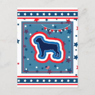 Cartes Pour Fêtes Annuelles Rottweiler Patriotique Rouge Blanc Et Bleu 4 Juill