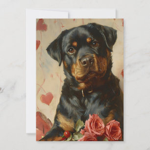Cartes Pour Fêtes Annuelles Rottweiler Puppy Valentine's Day Vintage