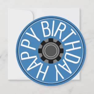 Cartes Pour Fêtes Annuelles Roue bleue Steampunk Bonne fête d'anniversaire