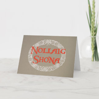 Cartes Pour Fêtes Annuelles Rouge blanc de guirlande gaélique irlandaise de