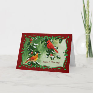 Cartes Pour Fêtes Annuelles Rouge cardinal masculin et féminin