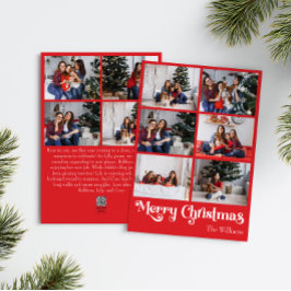 Cartes Pour Fêtes Annuelles Rouge classique Joyeux Noël Vertical Dix Photo