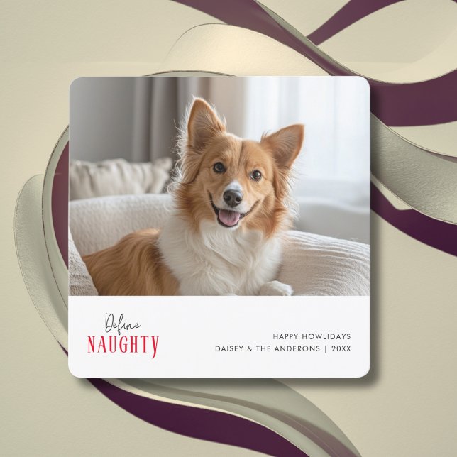 Cartes Pour Fêtes Annuelles Rouge Définir Naughty Funny Chien de Noël Animaux  (Créateur téléchargé)