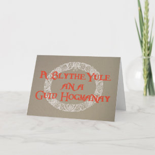 Cartes Pour Fêtes Annuelles Rouge écossais de guirlande de Noël blanc de