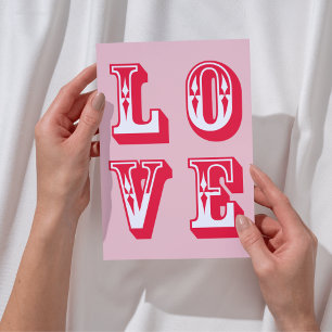 Cartes Pour Fêtes Annuelles Rouge et rose Jouer à l'amour gras