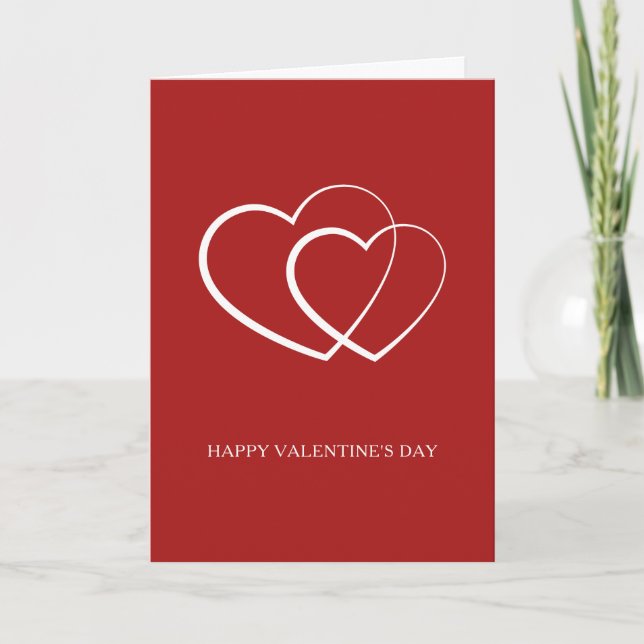 Cartes Pour Fêtes Annuelles Rouge Heureuse Sainte-Valentin moderne (Devant)