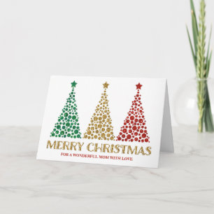 Cartes Pour Fêtes Annuelles Rouge or Noël maman