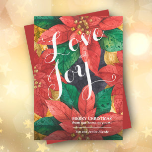 Cartes Pour Fêtes Annuelles Rouge Poinsettias Noël non photo