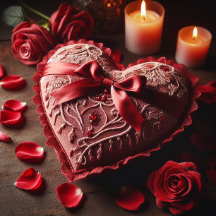 CARTES POUR FÊTES ANNUELLES ROUGE ROMANTIQUE COEUR DE LA SAINT-VALENTIN