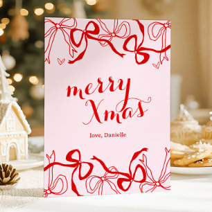 Cartes Pour Fêtes Annuelles Rouge Rose Coquette Noël Féminin