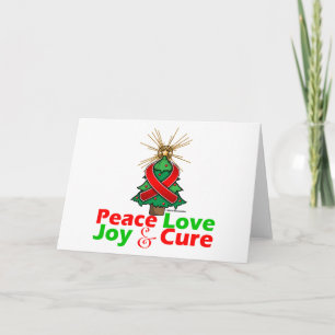 Cartes Pour Fêtes Annuelles Rouge Ruban Noël Paix Amour, Joie & Cure