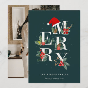 Cartes Pour Fêtes Annuelles Rouge Vert blanc Joyeux Noël Folio Photo
