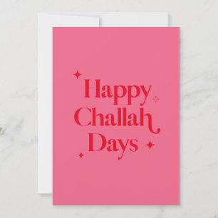 Cartes Pour Fêtes Annuelles Rouge vif rose challah joyeux jours drôle Hanukkah
