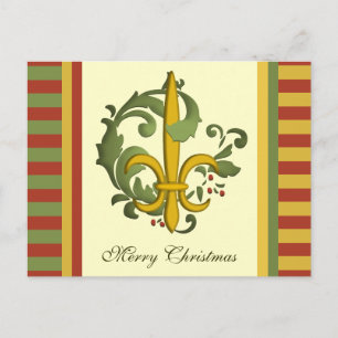 Cartes Pour Fêtes Annuelles Rouleau de Noël Fleur de lis