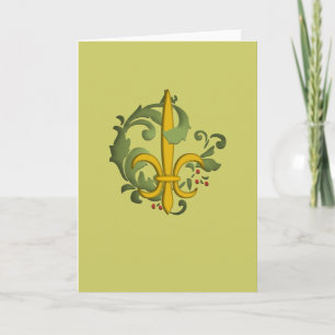 Cartes Pour Fêtes Annuelles Rouleau Fleur de lis Card de Noël