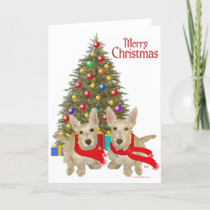 Cartes Pour Fêtes Annuelles Roulette écossaise Terrier Chirstmas