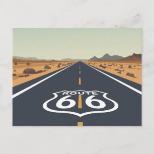 Cartes Pour Fêtes Annuelles Route 66 Route Désertique Art de Voyage Rétro