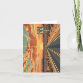 Cartes Pour Fêtes Annuelles Route 66 Sunset Desert Road Travel Art
