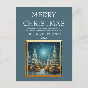 Cartes Pour Fêtes Annuelles Route couverte de neige rustique Joyeux Noël