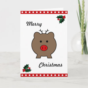 Cartes Pour Fêtes Annuelles Roy le cochon de Noël
