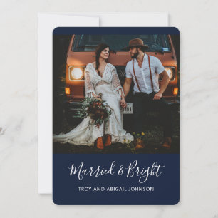 Cartes Pour Fêtes Annuelles ROYAL Bleu marié et brillant nouveau marié
