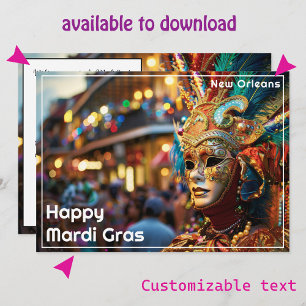 Cartes Pour Fêtes Annuelles 💚 💜 💛 Royal Regalia : Mardi Gras Extravaganza