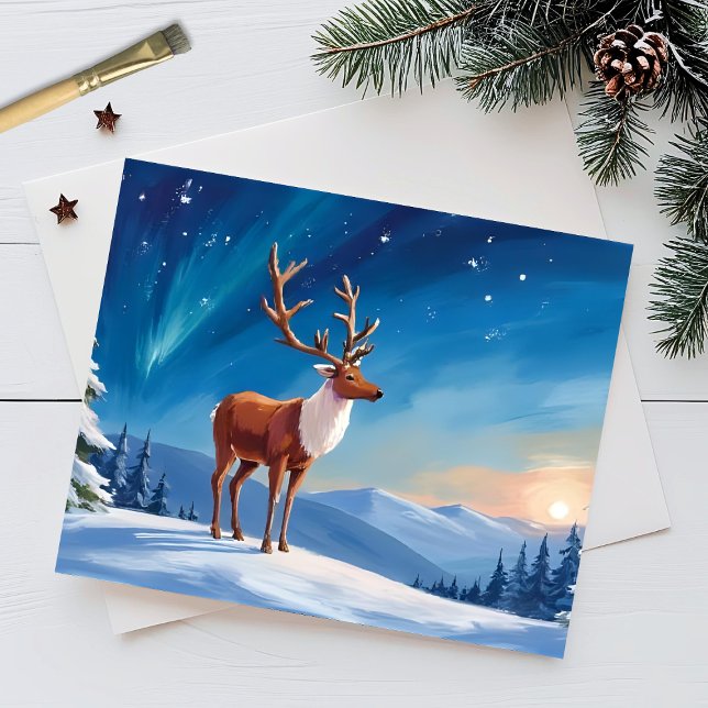 Cartes Pour Fêtes Annuelles Royal Reindeer | Joyeuses fêtes Joyeux Noël (Créateur téléchargé)