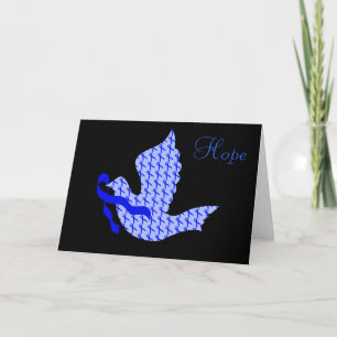 Cartes Pour Fêtes Annuelles Ruban bleu Dove of Hope - Cancer du côlon