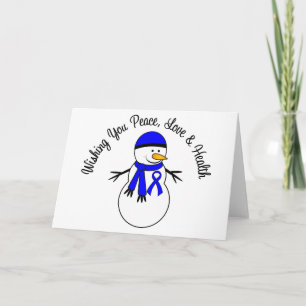 Cartes Pour Fêtes Annuelles Ruban cancer Colon Snowman de Noël