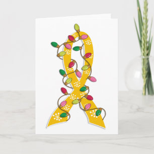 Cartes Pour Fêtes Annuelles Ruban de lumières de Noël de Cancer d'enfance