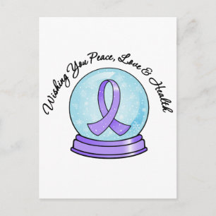 Cartes Pour Fêtes Annuelles Ruban général Cancer Joyeux Noël Snowglobe