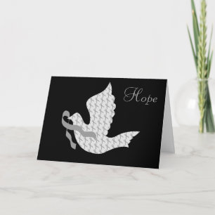 Cartes Pour Fêtes Annuelles Ruban gris de la colombe de l'espoir - Diabète