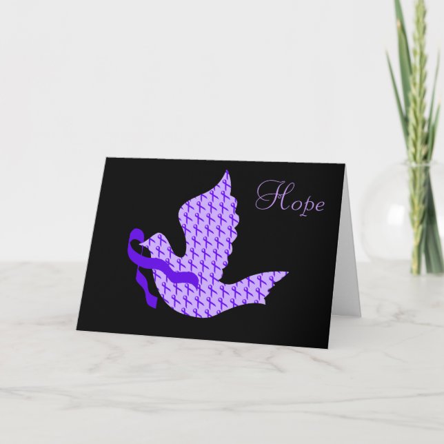 Cartes Pour Fêtes Annuelles Ruban pourpre Dove of Hope - Maladie d'Alzheimer (Devant)