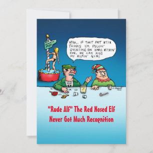 Cartes Pour Fêtes Annuelles Rude Alf Funny Elf Appartement de Noël