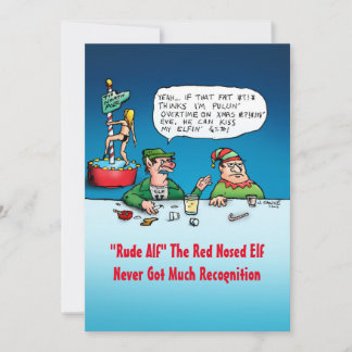 Cartes Pour Fêtes Annuelles Rude Alf Funny Elf Appartement de Noël