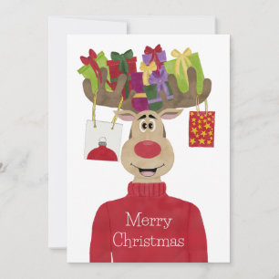 Cartes Pour Fêtes Annuelles Rudolph Cadeaux de Noël Reindeer