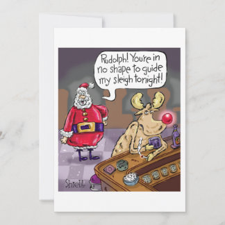 Cartes Pour Fêtes Annuelles Rudolph ivre le renne à nez rouge